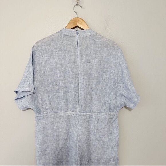 Solid & Striped Cape Linen Jumpsuit blue white - Picture 7 of 9